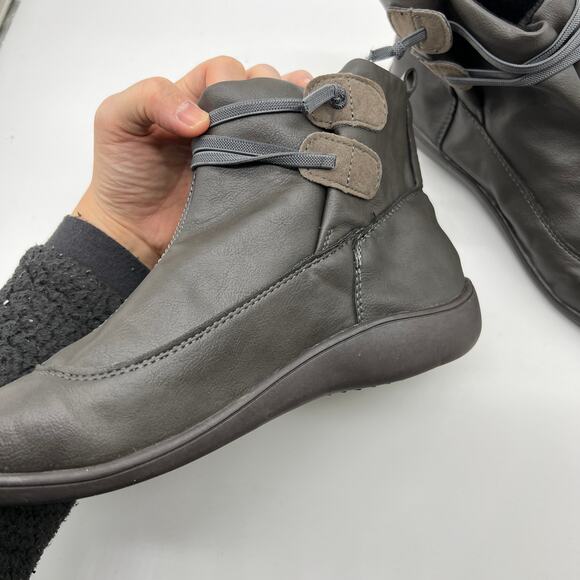 Women Ankle Boots Low Heel Slip on Comfortable Booties Gray Size 9.5US / 41CN - Picture 9 of 13